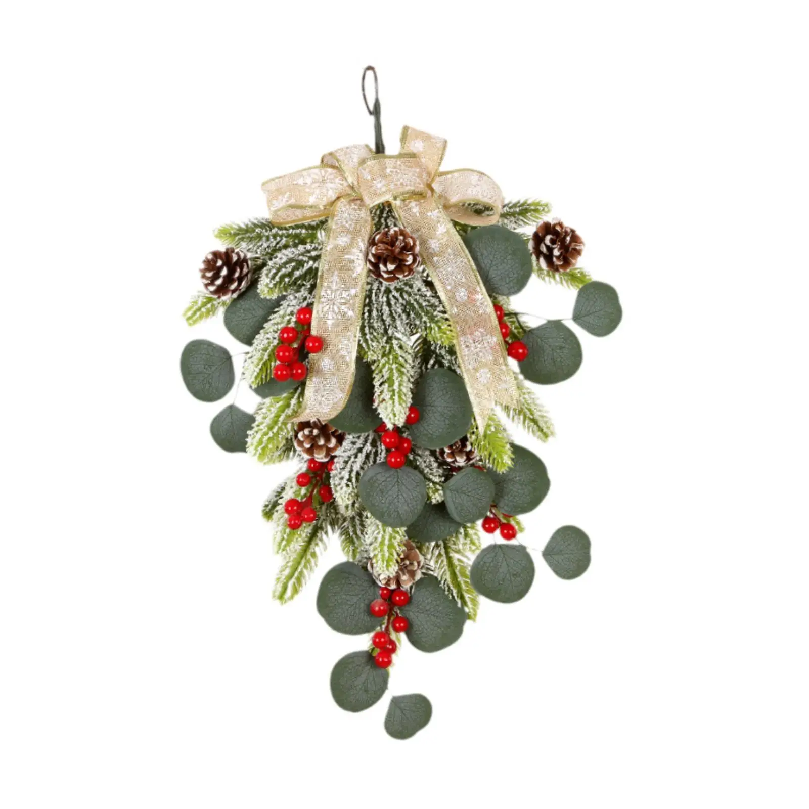 

Christmas Swag Simulation Hanging Teardrop Wreath for Indoor Wall Window