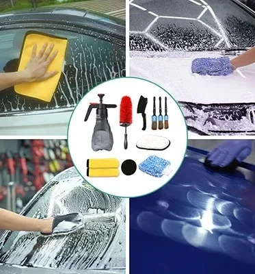 Car Cleaning Kit Supplier Detail Brush Manual Foaming Sprayer Professional Car Wash Kit Set