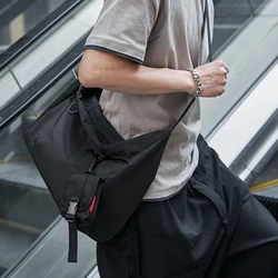 Male Crossbody Bag Outdoor Trendy Unisex High Quality College Student Messenger Bags Oxford Waterproof   Simple For Men Women