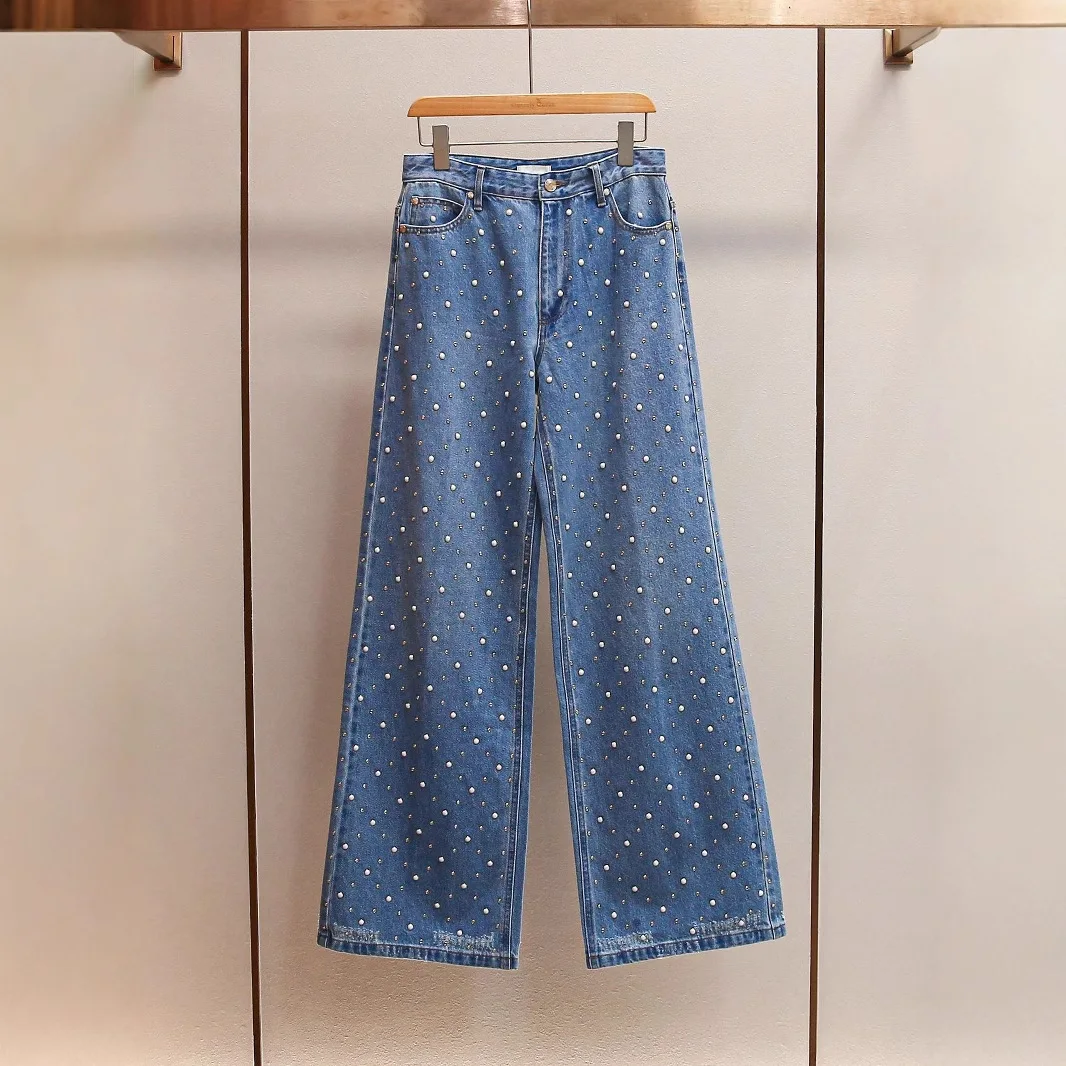 

Новые весенние джинсы MaSandeS: модный дизайн, свободный крой, универсальные, с высокой талией, прямые широкие штанины, женские