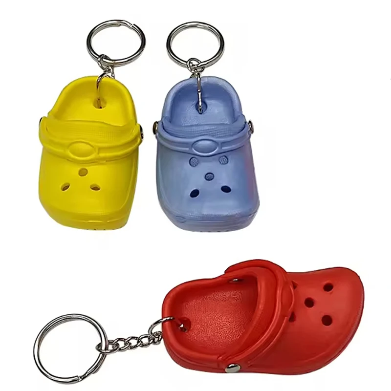50Pcs Mini Clog Slipper Keychains Assorted Color Bag Hanging Decor Gifts