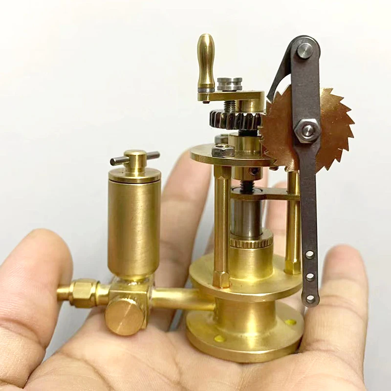 Miniature Brass Steam Mechanical Oil Pump P100 Stainless Steel High-speed Rotation Driven Gear Assembly Experimental Model Toy