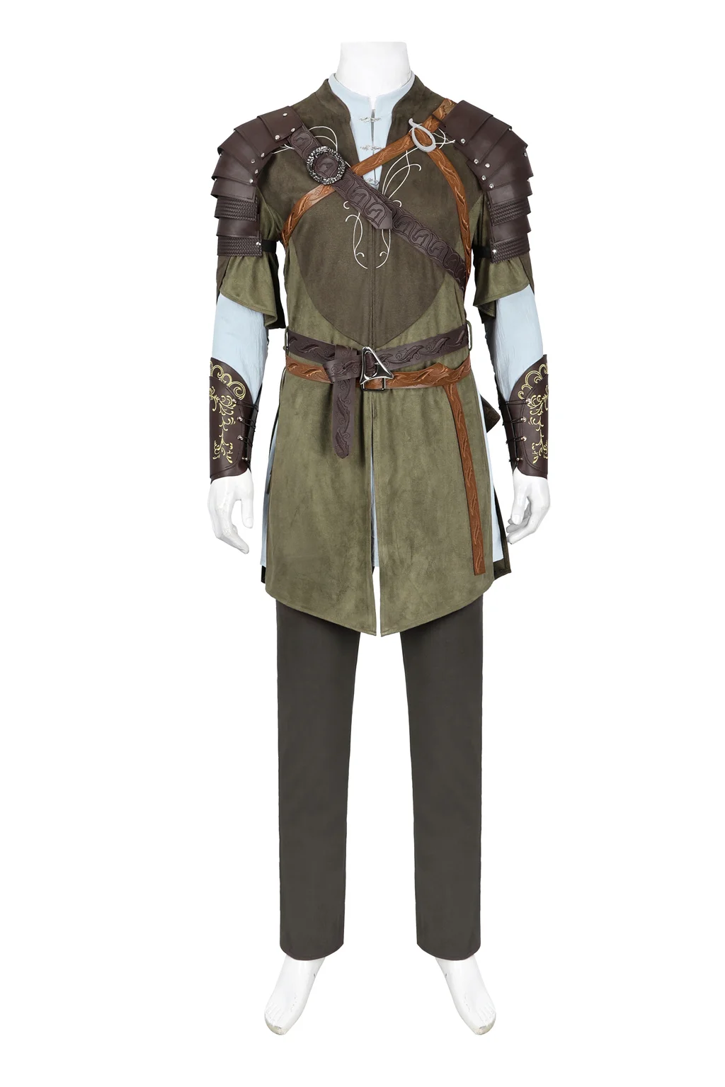 Disfraz de Legolas para hombre, traje de Cosplay con capa de elfo, príncipe, traje de batalla de cuero, conjunto de uniforme para Halloween, fiesta de Carnaval