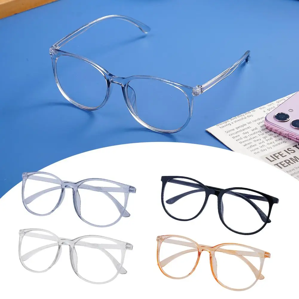 Large Frame Flat Glasses Frame Transparent Computer Korean Style Eyeglass Frames Unisex Fashionable Plain Glasses E3U4