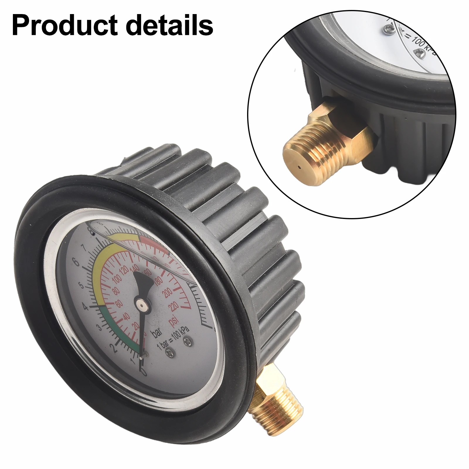 0-220psi Auto Tire Pressure Gauge Meter For Vehicle Inflator Pump Motorbike Bike Trailer RV Tire Repair And Monitoring