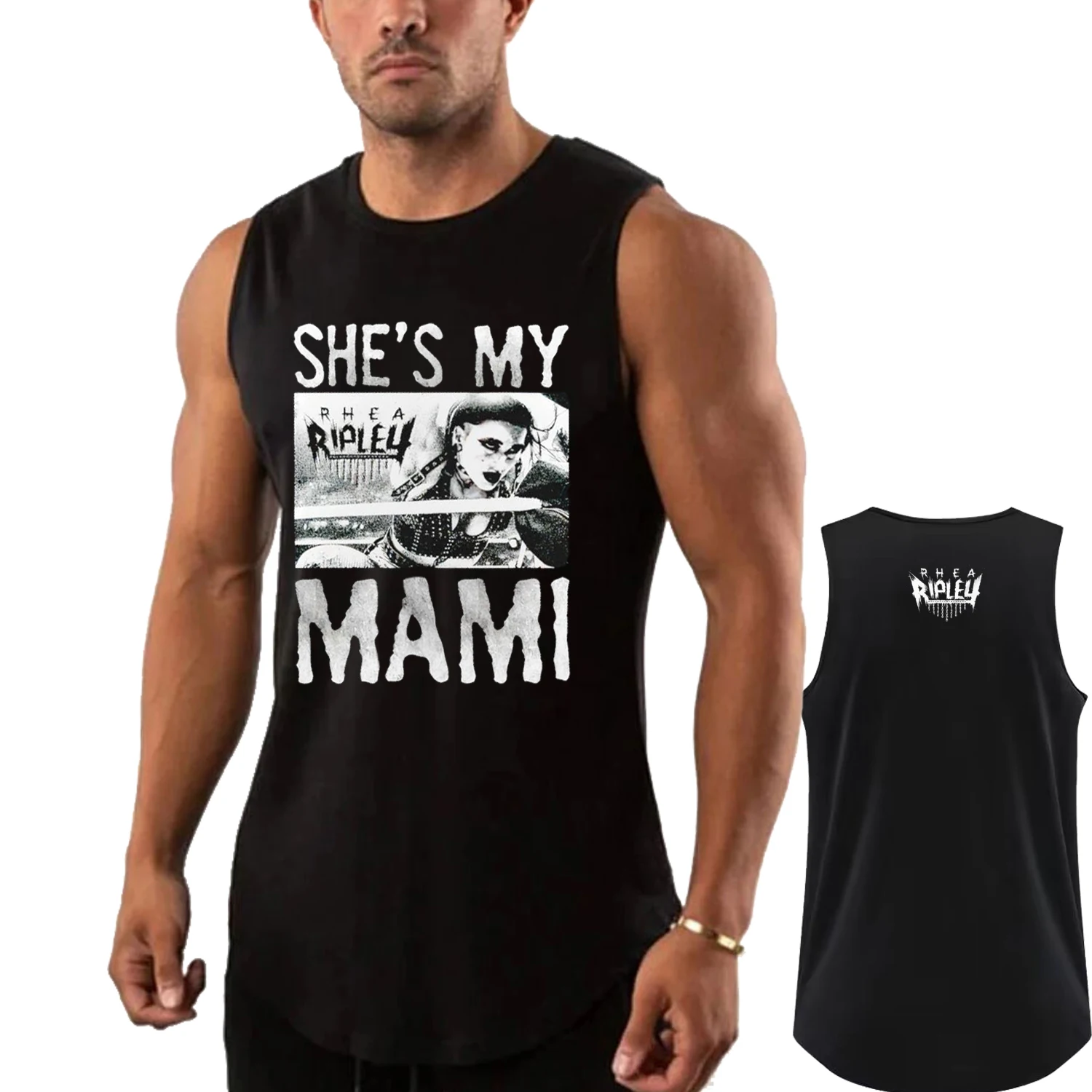 Men's Wrestling Fans 2025 Summer New Rhea Ripley The Judgment Day Black Tank Top Street Casual Fashion Top