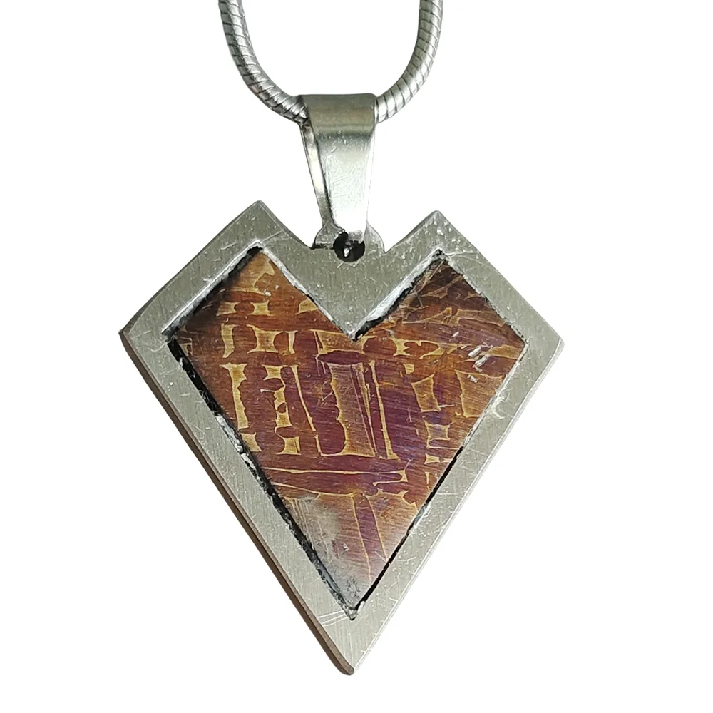 Muonionalusta Iron Meteorite Pendant Iron Meteorite Necklace Natural Meteorite Specimen - CD109