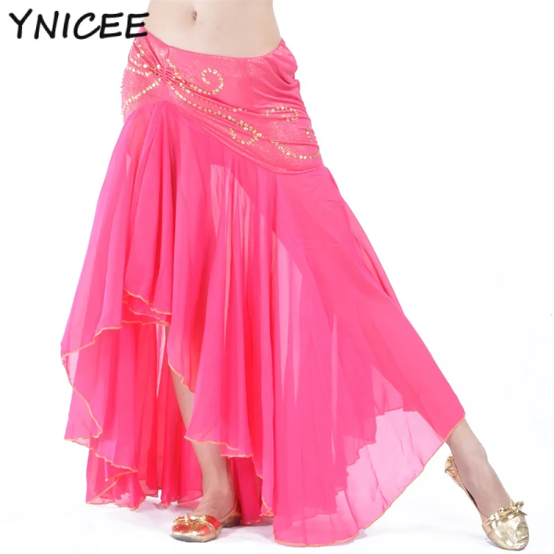 Sexy Women Belly Dance Layered Skirt Adult Oriental Chiffon Dancing Long Dress Lady Professional Practice Lesson Wear Costume