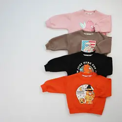 2024 Autumn New Children Long Sleeve Cartoon Sweatshirt Cotton Pullover For Boys Girls Baby Casual Sweatshirt Kids Clothes