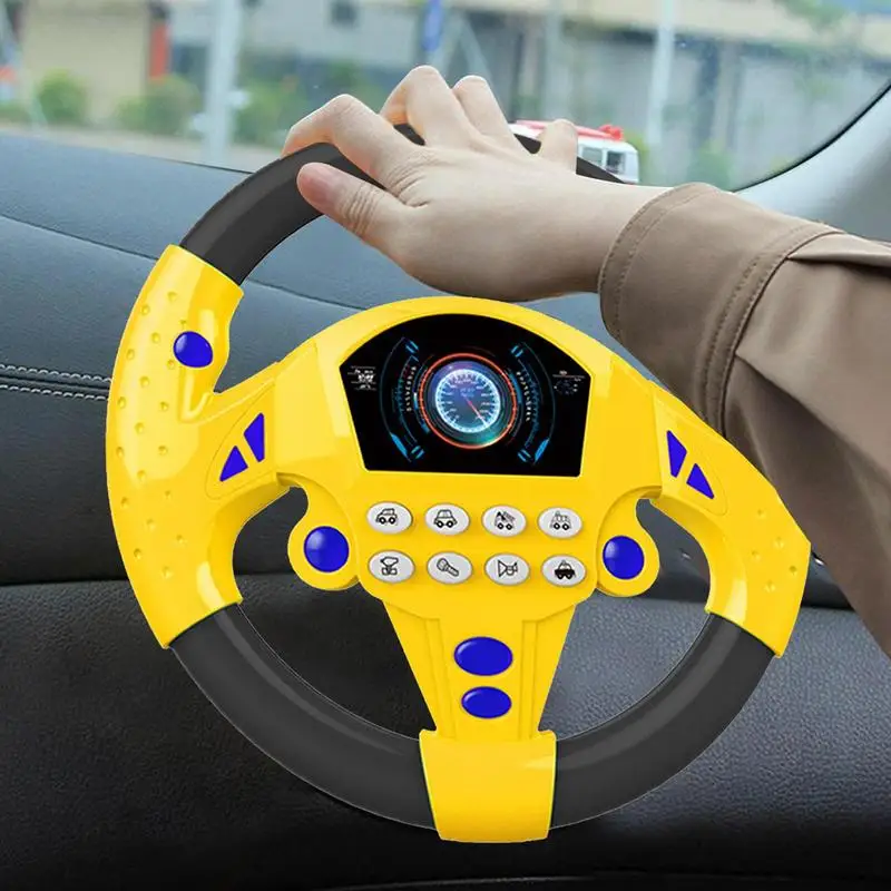 Eletric Simulation Steering Wheel Toy with Light Sound Baby Kids Musical Educational Copilot Stroller Steering Wheel Vocal Toys