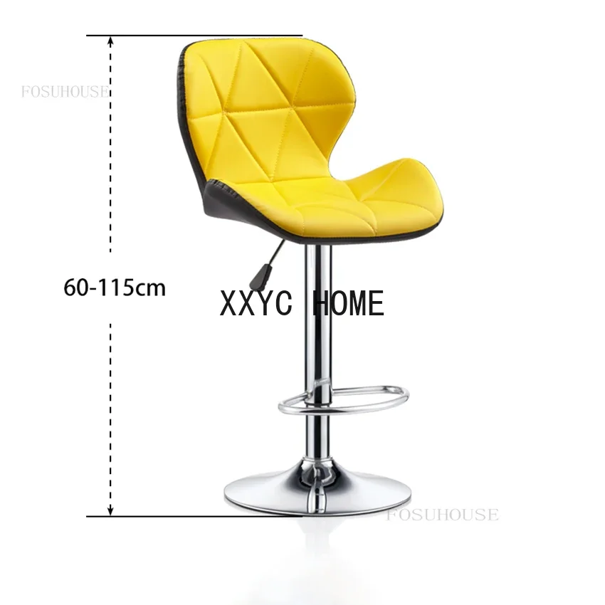 Nordic Bar Chair Post Bar Chairs warm Comt Beauty Stool Rotating Household  Backrest High Bar Table Stools