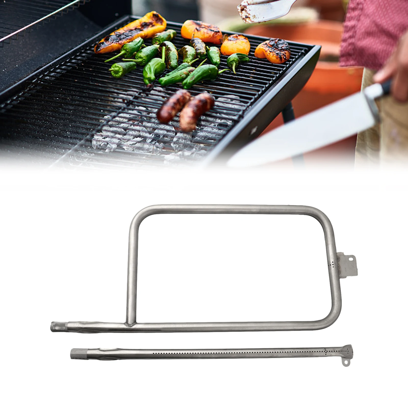 Imagem -02 - Conjunto Tubeburner em Cabe para Weber Q300 Q3000 Series Grill a Gás Acessórios para Ferramentas de Churrasco Aço Inoxidável