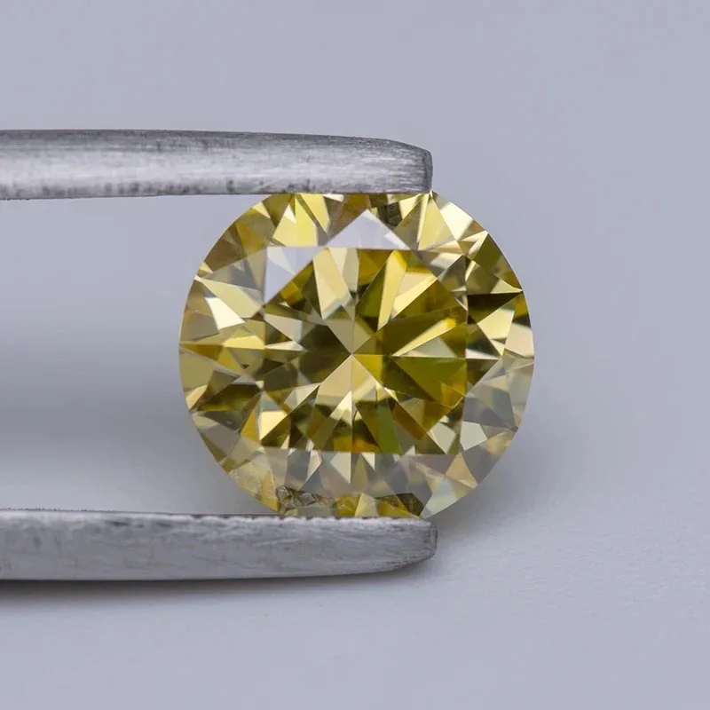 

Top Moissanite Yellow Round Cut Charm Gemstone Lab Grown Moissanite Diamond for DIY Jewelry Making Materials