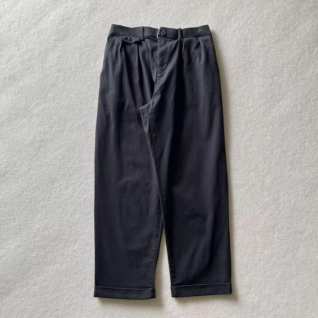 Loose Tapered Pants Red Rope Double Pleat Casual Trousers Japanese Sle mens Cotton Polyester Elastic Fiber