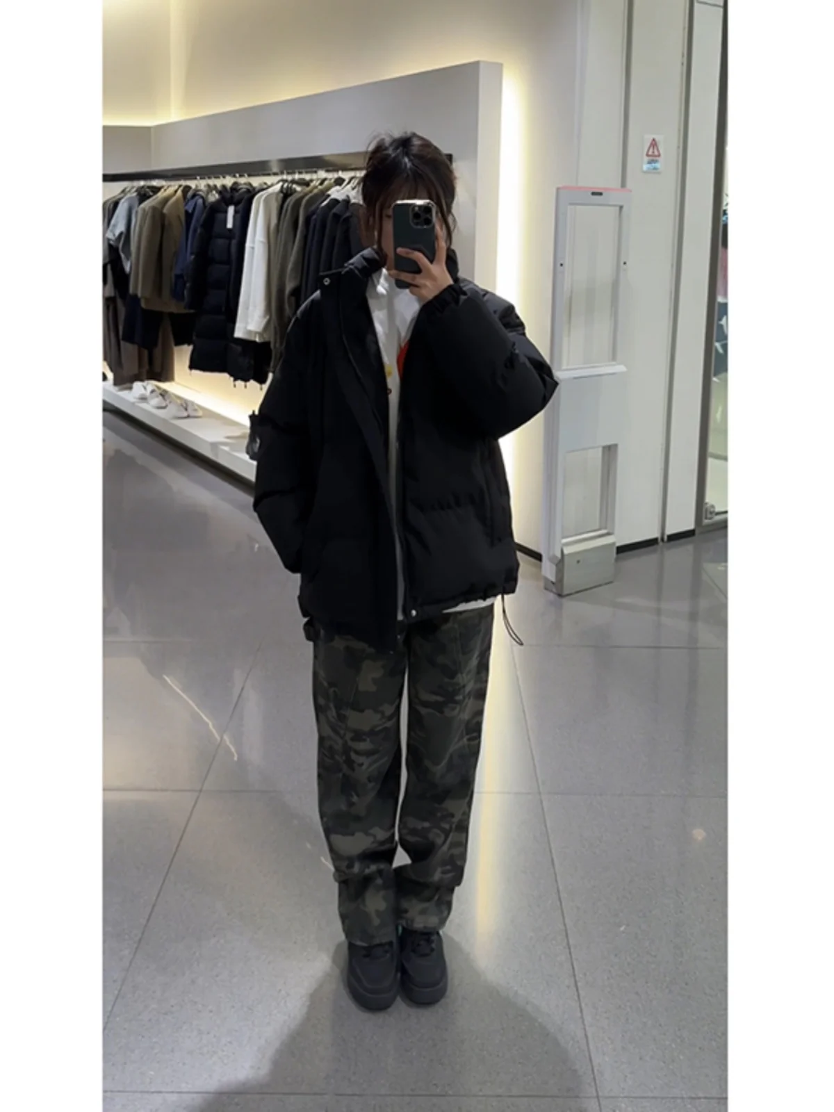 

American Retro Camouflage Pants Men's OOTD High-End Feeling Deconstructed Design Fce Lined Logging Workwear Trousers