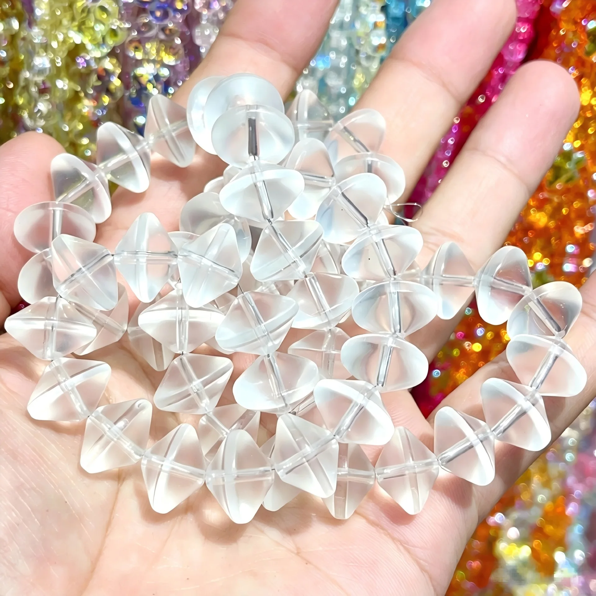 10 Stück 11x14MM Glas-Abacus-Perlen, modische UFO-Abstandsperlen für handgemachte Armbänder, Halsketten, DIY-Schmuckherstellungszubehör – Detail 5