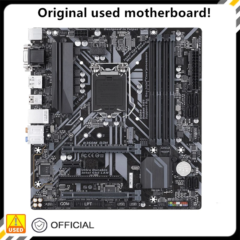 

For B360M D3H Original Used Desktop Intel B360 64GB DDR4 Motherboard LGA 1151 i7/i5/i3 USB3.0 SATA3