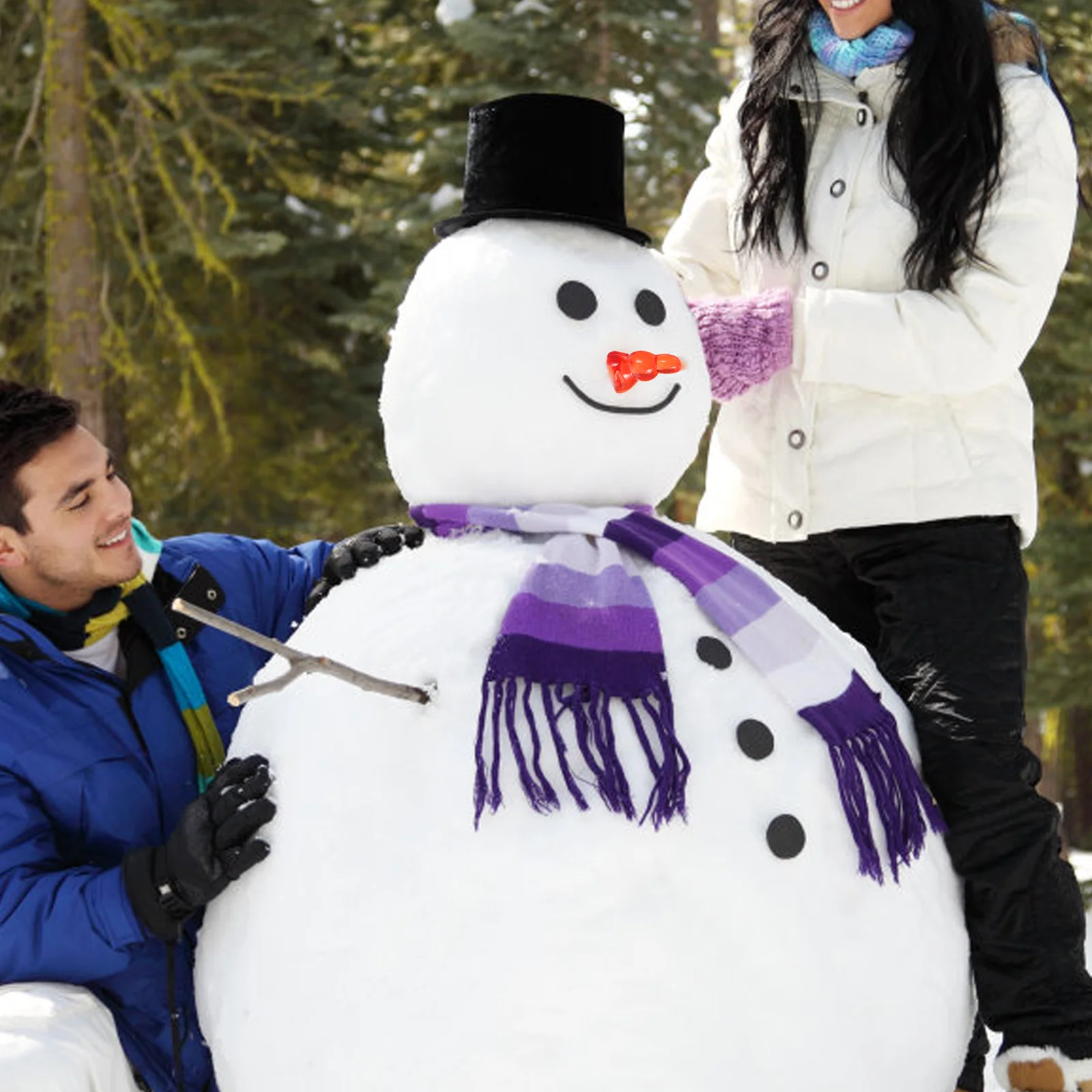 

100Pcs Snowman Nose Craft Plastic Xmas Snowman Nose Making DIY Supplies for Christmas Ornaments Handmade Christmas Decoration