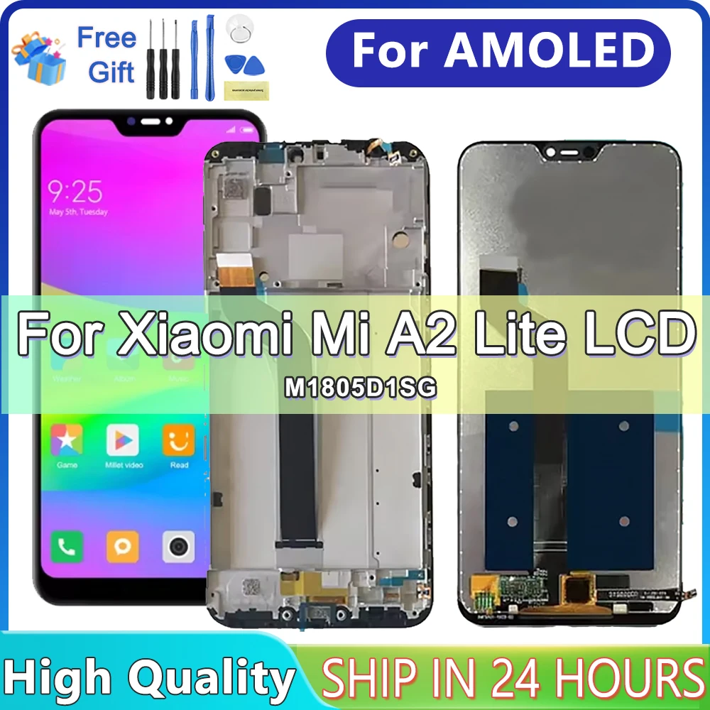 5.84'' Tested Display Screen For Xiaomi Mi A2 Lite For Redmi 6 Pro M1805D1SG LCD Display Touch Screen Digitizer Assembly