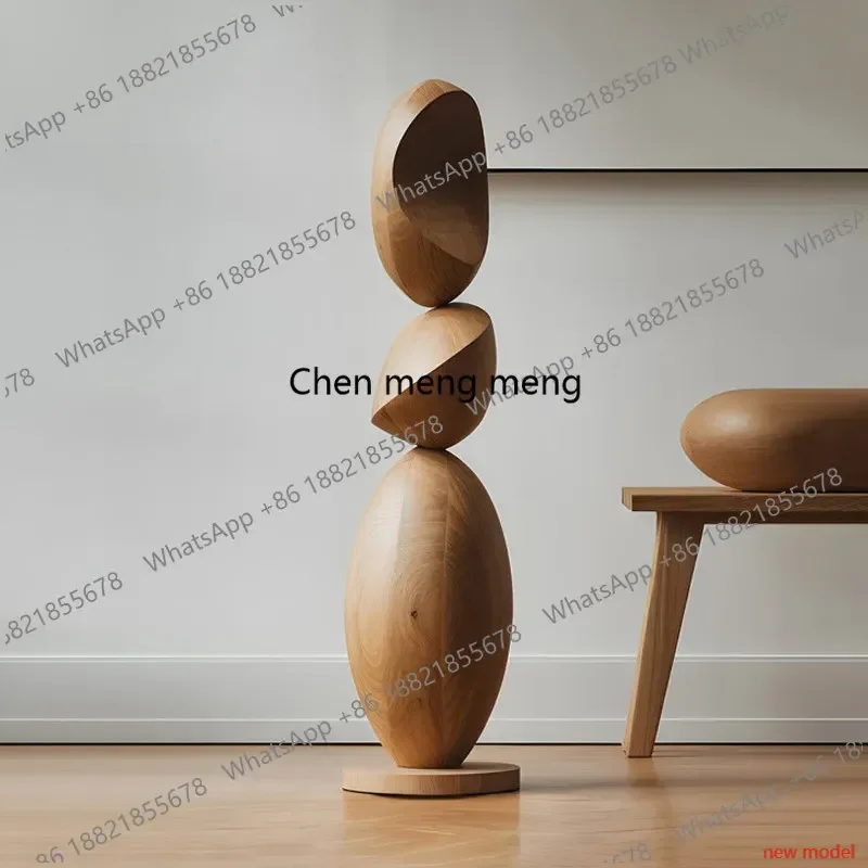 N138Living room entrance bstract wood carving Floor-to-ceiling large ornament Hotel clubhouse, decoration sculpture
