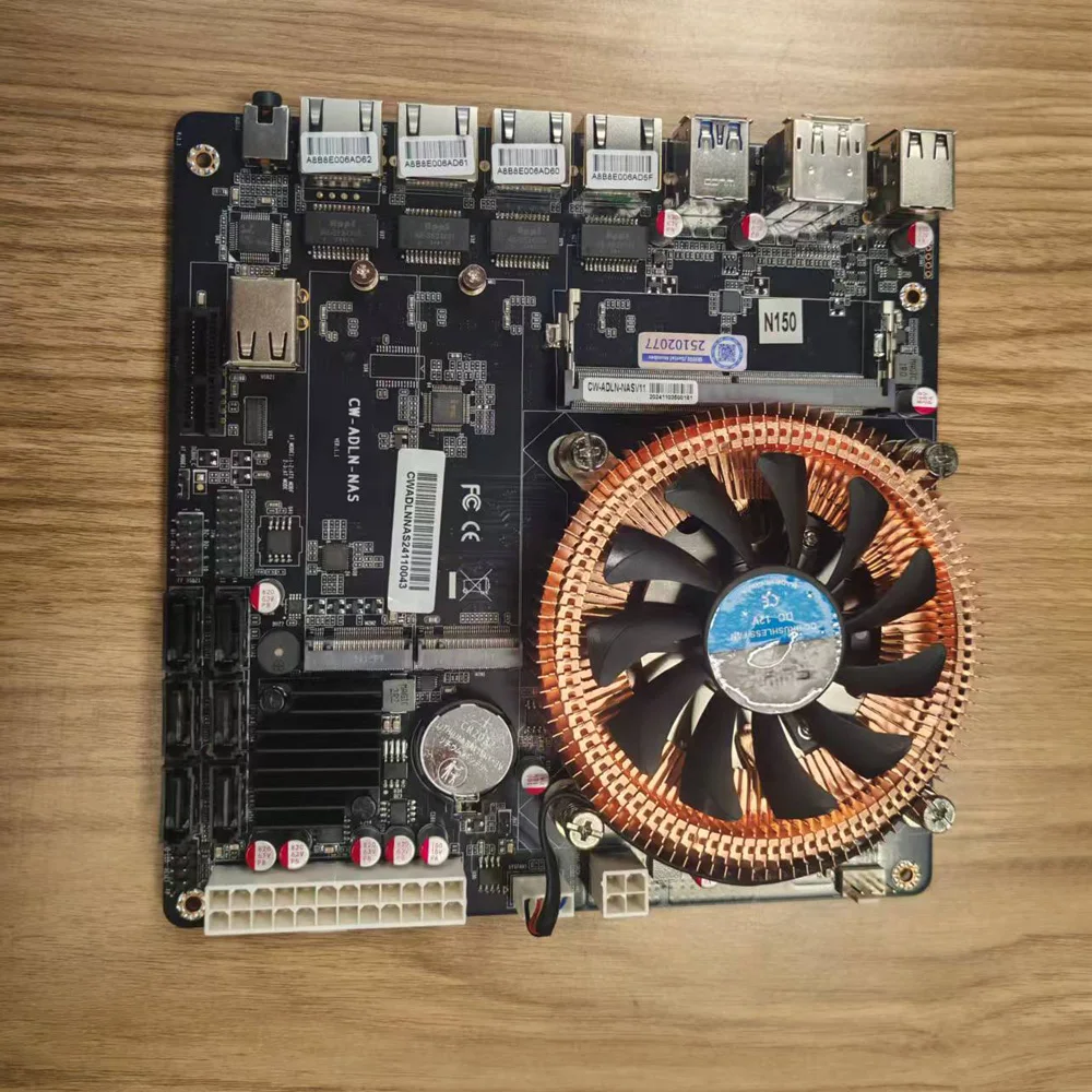 DDR5 N150 6-Bay NAS Motherboard 2*NVMe 6*SATA3.0 PCI-E Mini ITX Board 4*Intel I226-V 2.5G NAS Board