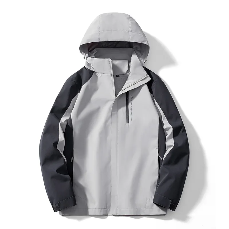 

New Men Outdoor Hooded Windproof Waterproof Mountaineering Thin Jackets Couples Casual Coats Quality Man Sports Loose Jackets