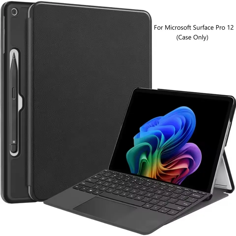 Case for Microsoft Surface Pro 12 inch 2025 Tablet Shockproof Folding Stand Smart  PU Leather Cover for Surface Pro 12 ''