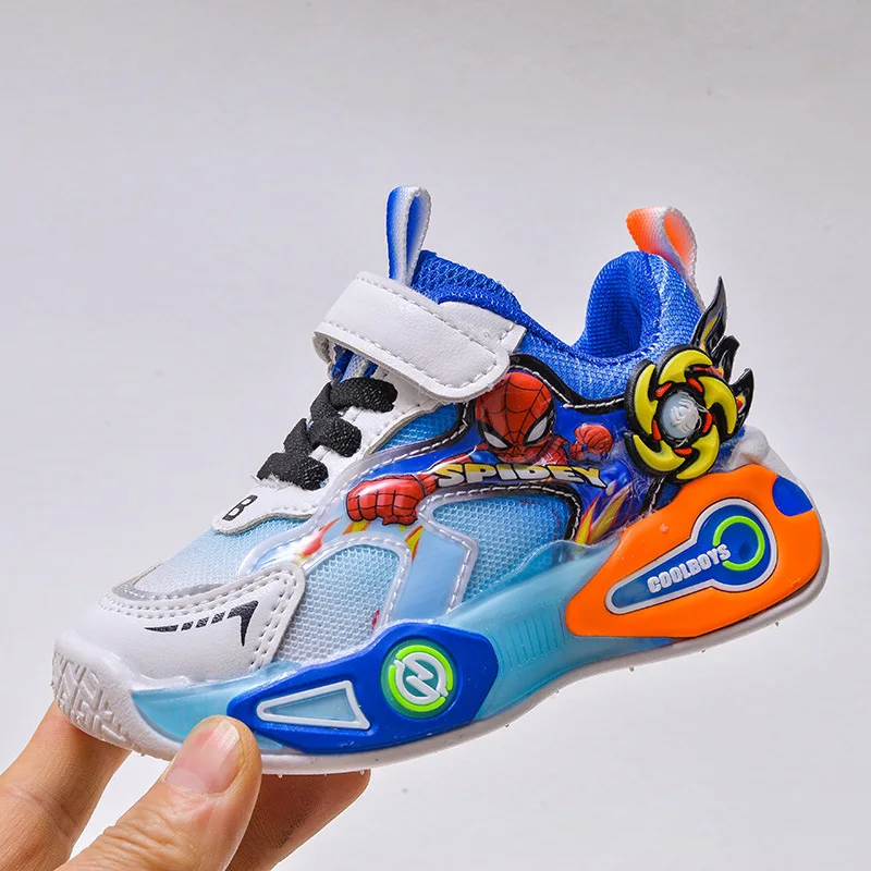 أحذية ديزني الخفيفة للأطفال موضة كارتون سبايدرمان للأولاد أحذية رياضية للبنات أحذية كاجوال قابلة للتنفس أحذية رياضية للأطفال 21-30 #4