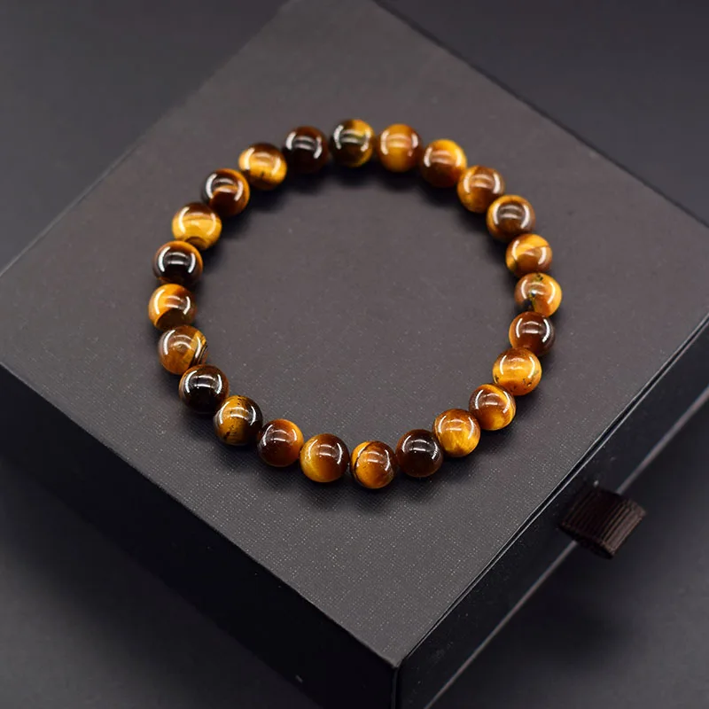 5A Natural Tiger Eye Beads Bracelet Men Women Real Original Stone Bead Crystal Made of Natural Stone Jewelry for Women Wholesale