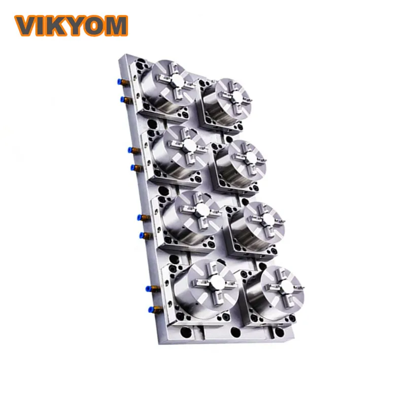 D100 Model 8 Head CNC Pneumatic Chuck 3R High Precision Chuck Fixture Support Custom Chrome Steel Material