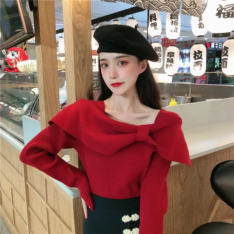 2024 New Autumn Winter Design Gentle Stylish Japanese Style Knitted Sweater the Base Top Forest Style Sweater Women's Pullovers