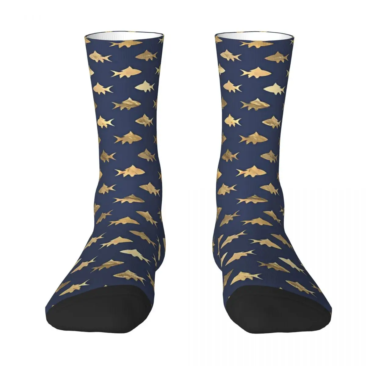 Fisherman Fishing Golden Fish Men Women Socks Outdoor Novelty Spring Summer Autumn Winter Stockings Gift