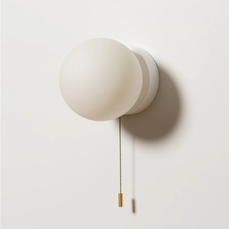 

Simple Led Round Japanese-style Wall Lamp Bedroom Aisle Staircase Dining Room Ball Wall Light Loft Decor Nordic Lamp