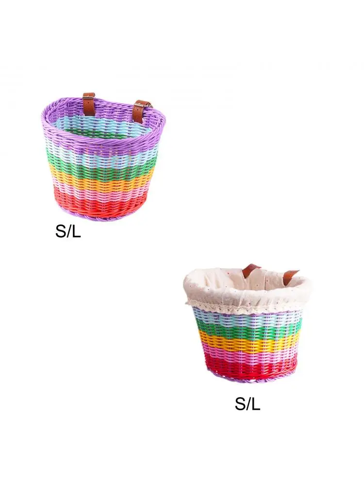 AliExpress Serenable Kids Bike Basket Rainbow Color Cycling Basket Carrier Front Handlebar Basket Bicycle Front Basket for Girls Kids Boys Cycling
