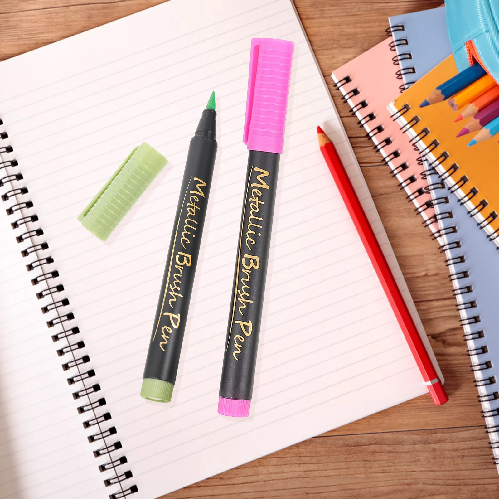 

12Pcs Colorful Soft Tip Markers Set for Art Coloring Drawing Painting Noting with Ergonomic Design Smooth Metallic Pearlescent