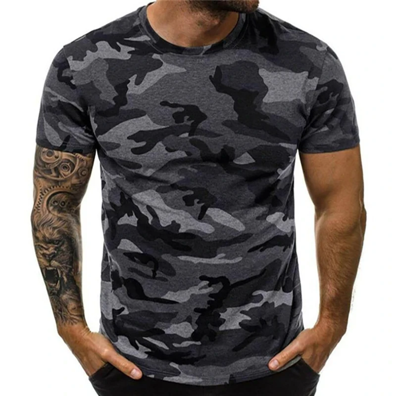 

Camouflage 3D Printed Pattern T-Shirt Short Sleeve Men's Clothing For Summer T Shirts Comfortable Top Outdoor Sportwear