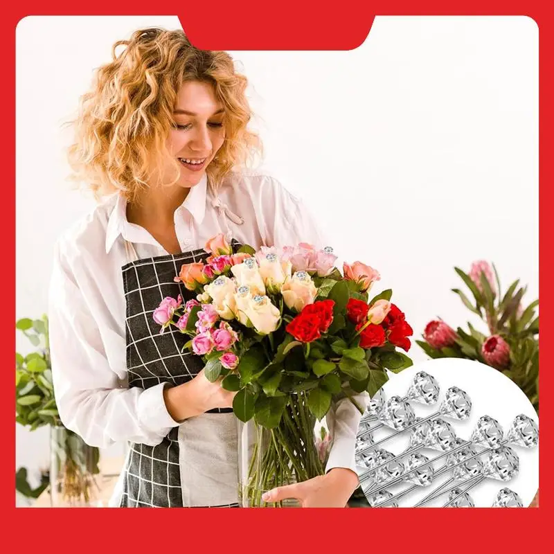 

A32HOT-200Pcs Pins For Flower Bouquet Clear Diamond Straight Pins 2 Inch Floral Corsage Pins For Wedding Bouquet Accessories