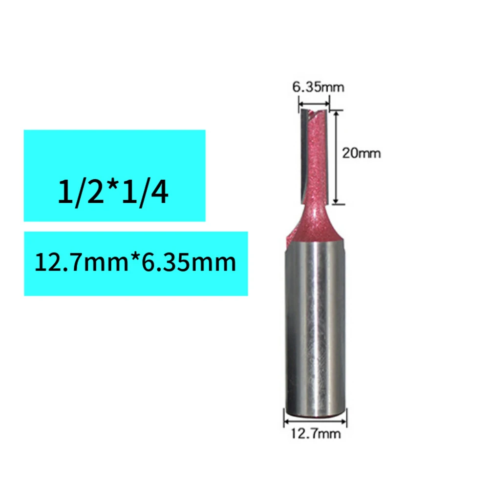 4pcs Carbide Tipped Router Bit Set Straight Milling Cutter Cutting For Wood MDF Straight Router Bit Set Power Tools