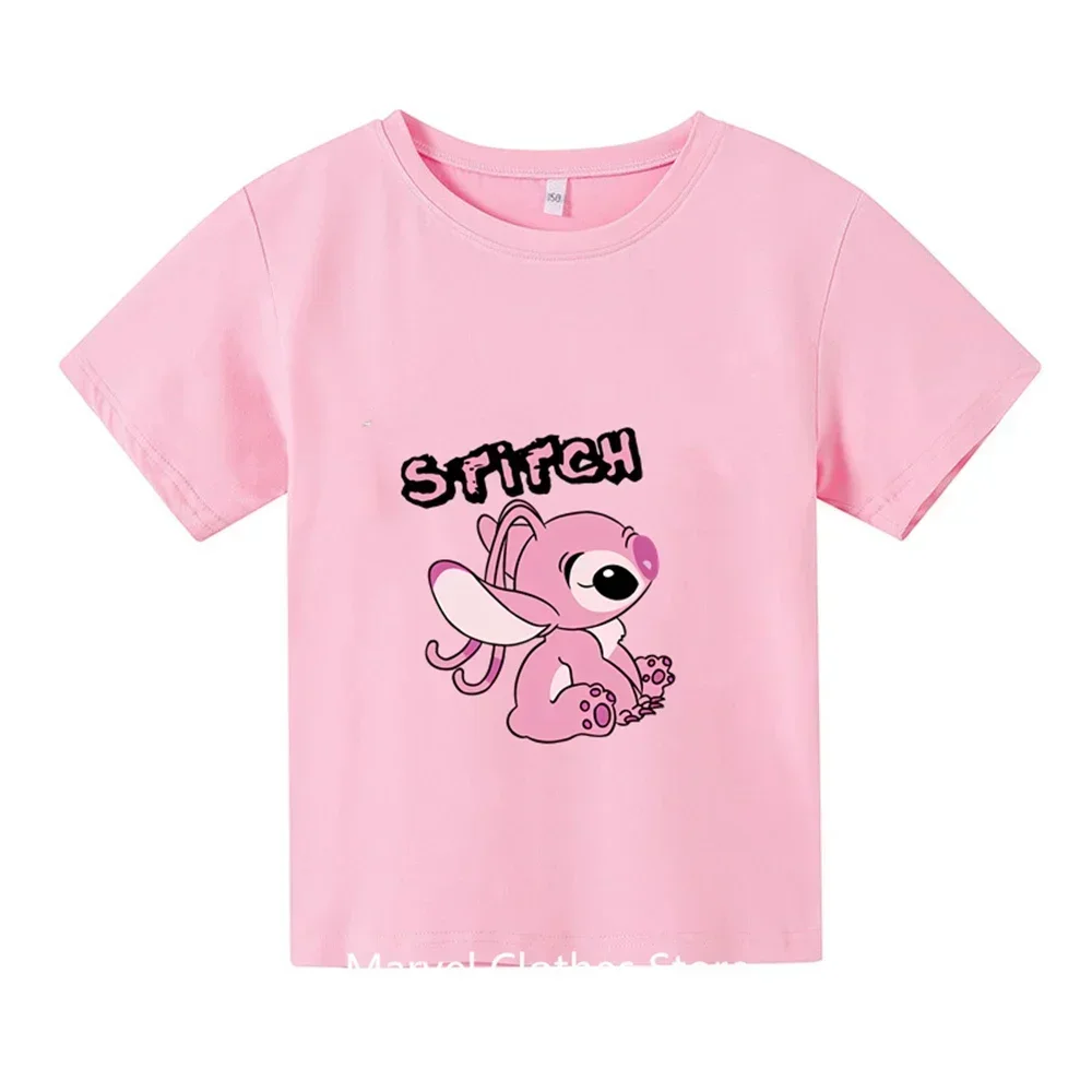 Anime Kawaii Stitch Tshirt Kids Boys Tshirts Children's Summer Fashion Multiple Cartoon Casual Girls T-shirts Short Sleeve