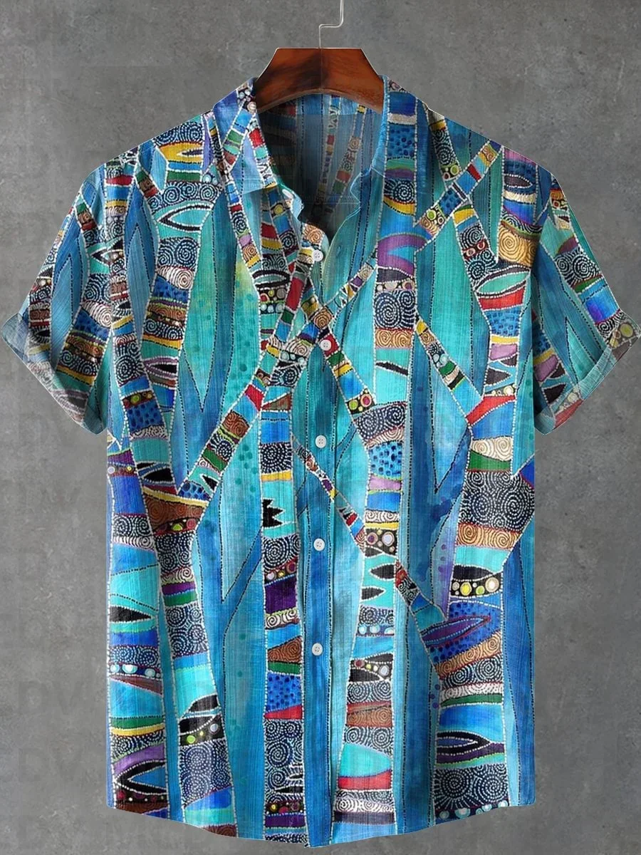 الرجال والنساء الزهور الاستوائية مصنع الفن طباعة طية صدر السترة قميص عارضة ، قمصان هاواي الصيف