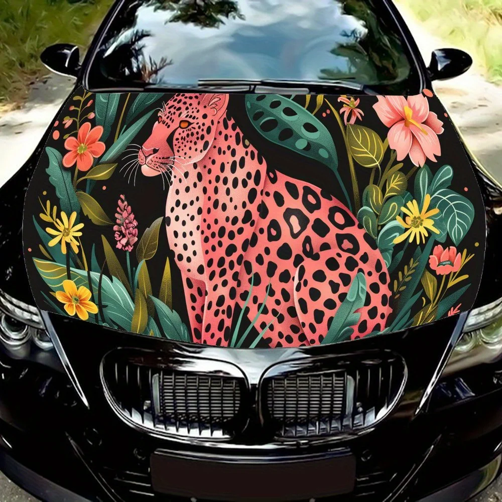 

Artistic Leopard Pattern car hood stickers, waterproof self-adhesive, scratch resistant, easy to stick, durable car PVC stickers