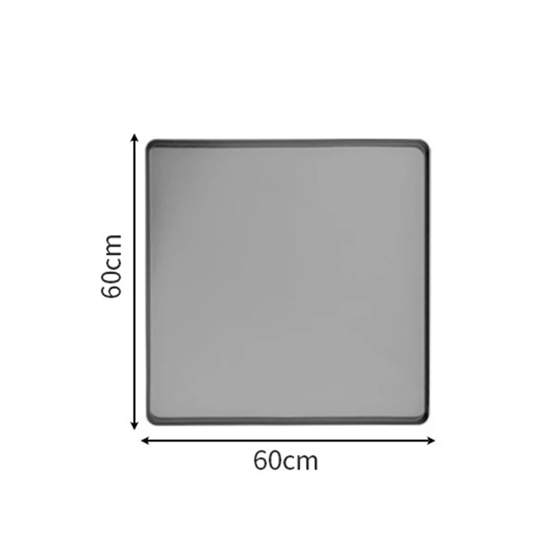 BABZ Refrigerator Floor Protector Mat 24x24, Mini Fridge Silicone Drip Tray for Washer Dryer Laundry Guard Gray