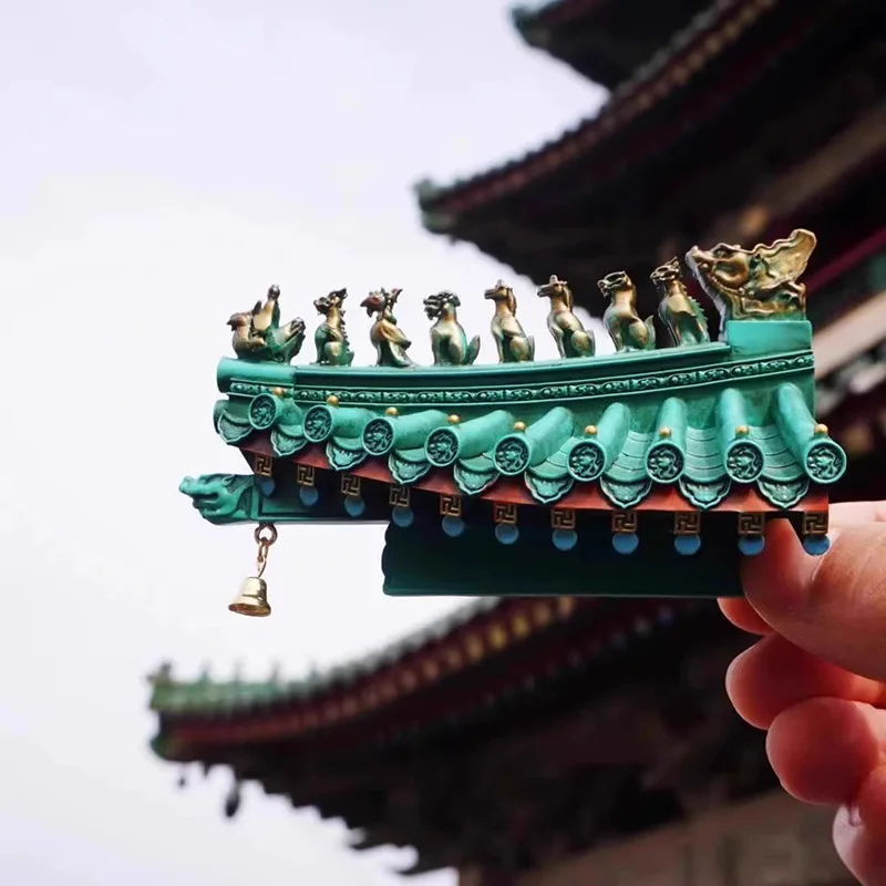 Xi'an Creative Souvenir Bell Tower Eaves Beast Fridge Magnet Shaanxi Museum Travel Gift