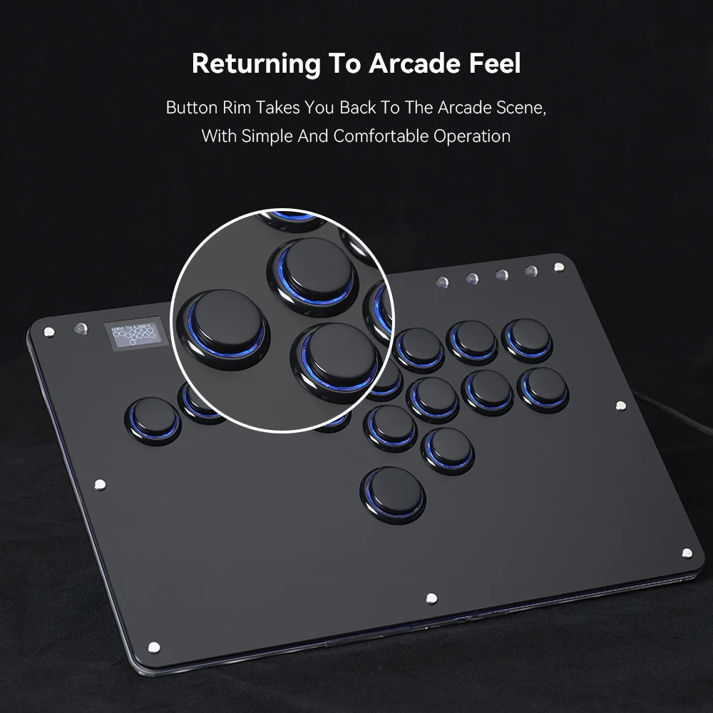 Alta42 controle arcade joystick hitbox controlador botão aro hitbox leverless arcade controlador para pc/ps5/ps4 combate vara