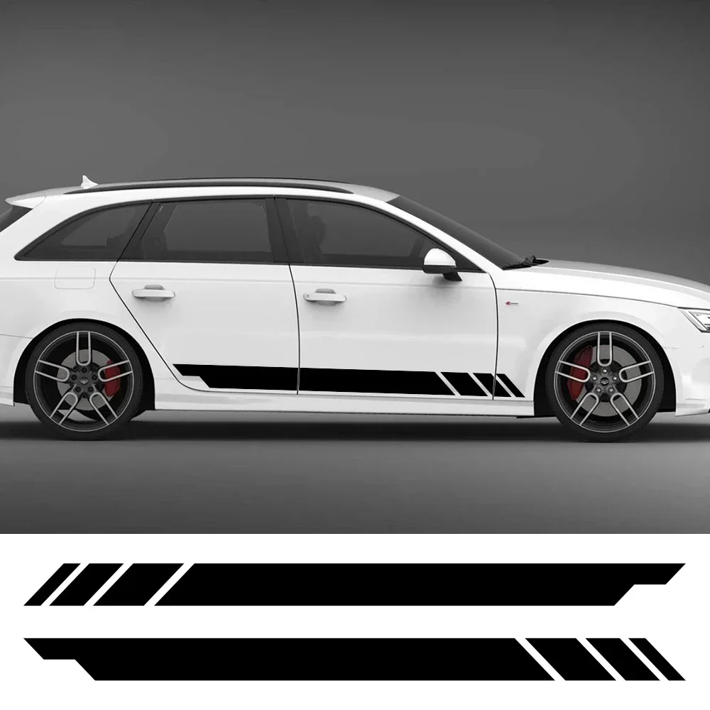 Image of Auto Aufkleber Seite Streifen Racing Tür Vinyl Aufkleber Grafiken Auto Zubehör Für Audi A4 B8 B9 B7 8W 8K 8E B6 B5 Avant Quattro
