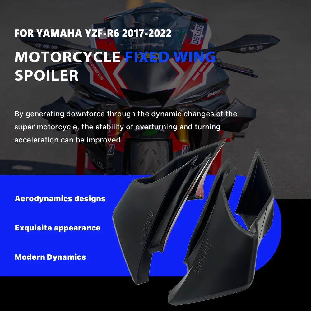 Motorcycle Modification Aerodynamic Spoiler Fixed Wing Suitable For Yamaha YZF-R6 R6 2017-2022 Fairing Side Wing Cover