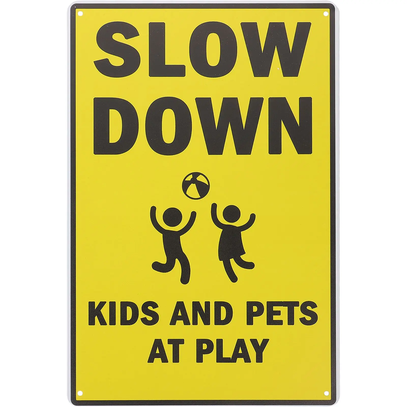 Safety Signs Street Slowing down Kids Playing Caution for Traffic Household Road Attention Business Iron Metal Child