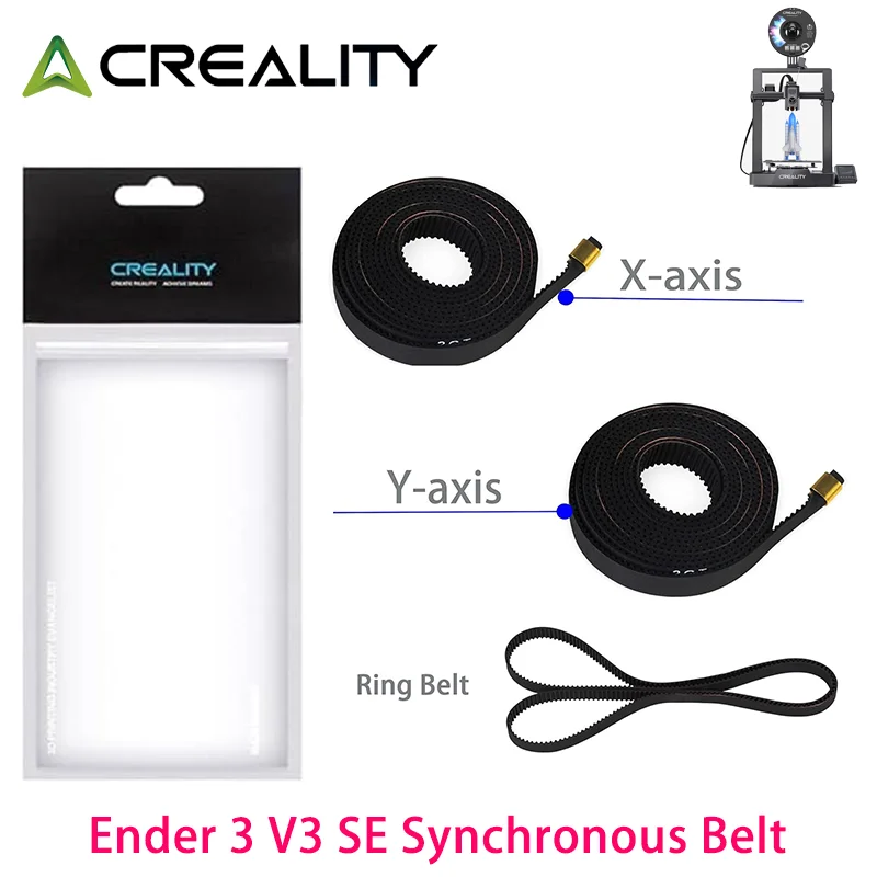 

Creality Ender-3 V3 SE Timing Belt Kit X+Y Axis and Ring Synchronous Belt for Ender 3 V3 SE 3D Printer Belt Parts