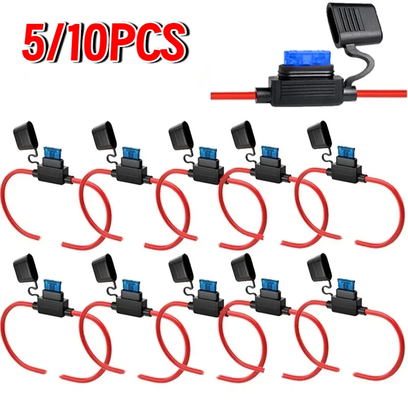 

5/10pcs In Line Car Mini Blade Adapter Fuse Holder Splash-proof for 12V Wire Cutoff Switch Socket Damp Proof Splash