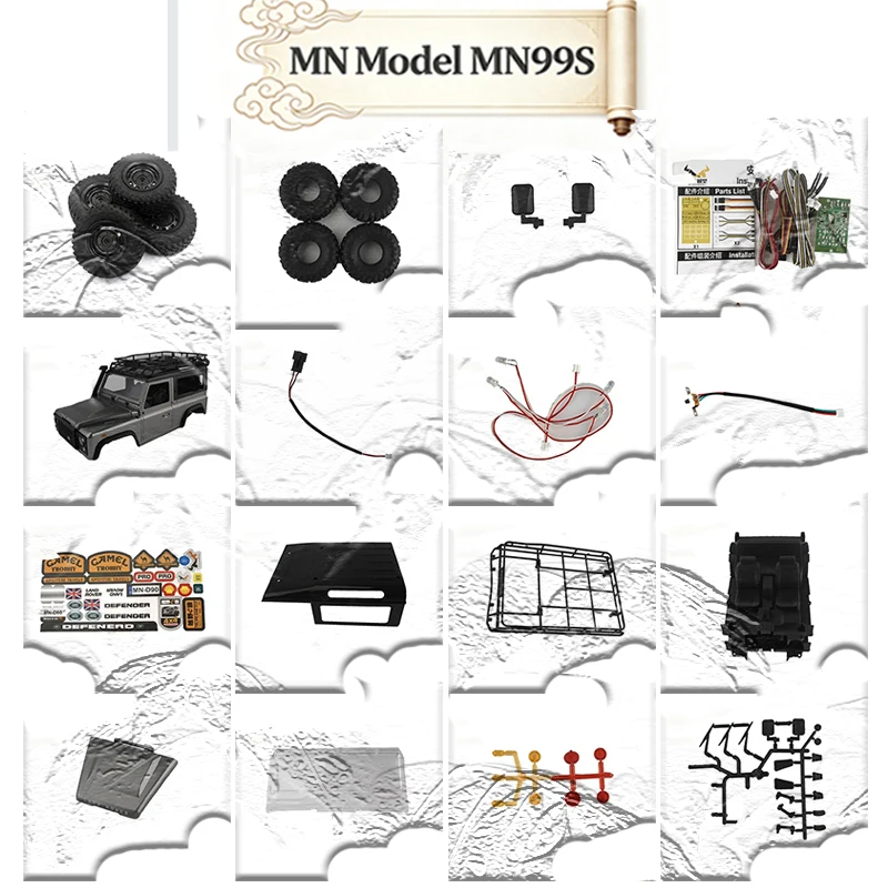 MN99 MN99S Model D90 D91 1/12 RC Car Window Mesh Upgrade Spare Parts Metal OP Simulated Decorations Accessaries Diy